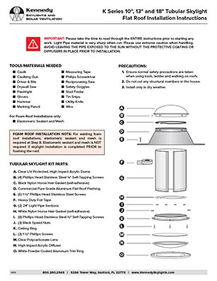 Kennedy K Series Flat Roof Tube Install Thumb