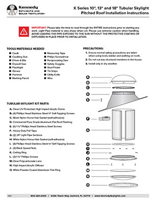 Kennedy K Series Pitched Roof Tube Install Thumb