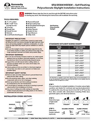 Kennedy SFA SFAW Polycarbonate Skylight Install Thumb