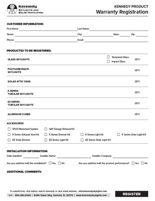 Kennedy Warranty Registration Thumb