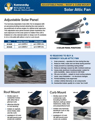 Kennedy Curb Mount Solar Attic Fan Spec Sheet Thumb