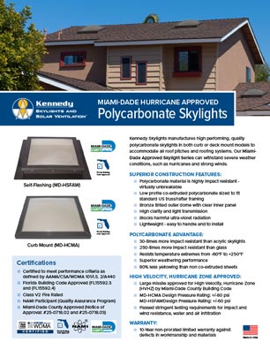 Kennedy Miami-Dade Approved Polycarbonate Skylight Flyer Thumb