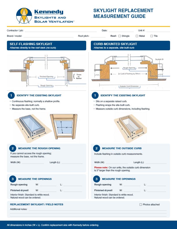 Kennedy Skylight Replacement Measurement Guide Thumb