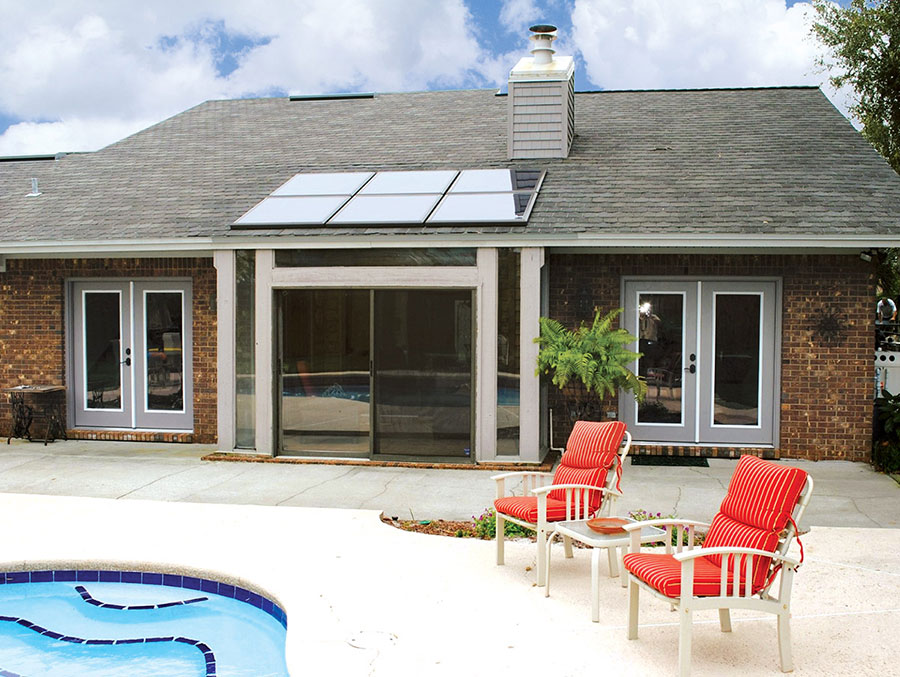 Kennedy skylight installed pool backyard