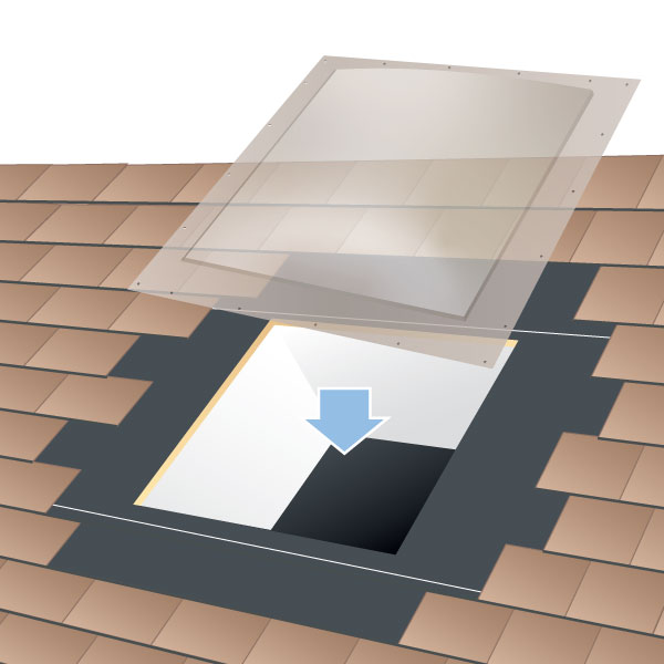 Self-Flashing Polycarbonate Skylight Installation Diagram