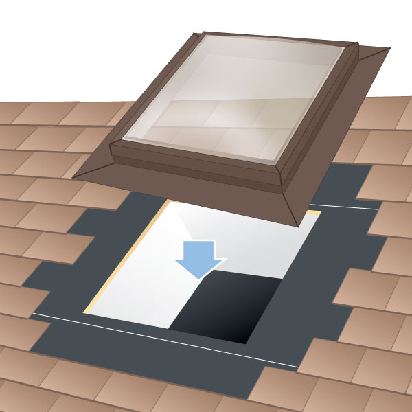 Self-Flashing Aluminum Polycarbonate Skylight Installation Diagram