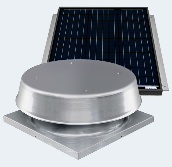 65 Watt Curb Mounted Solar Atic Fan Mill Finish