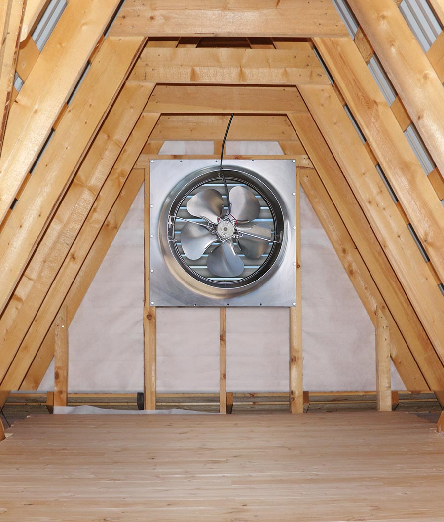 Gable Mount Solar installed in Attic Fan