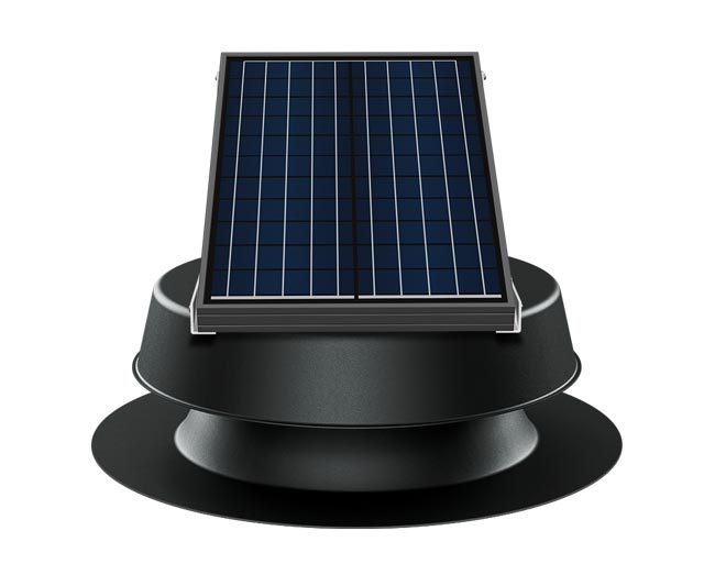 Kennedy roof mount 32 watt black solar attic fan