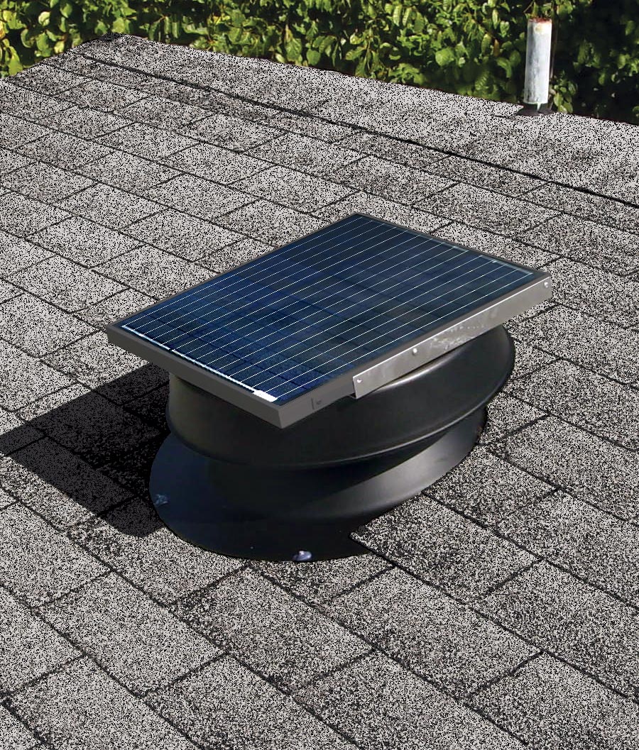Kennedy Black Roof Mount Solar Attic Fan Installed
