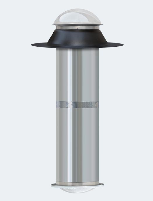 K series 10 inch flat tubular skylight model black