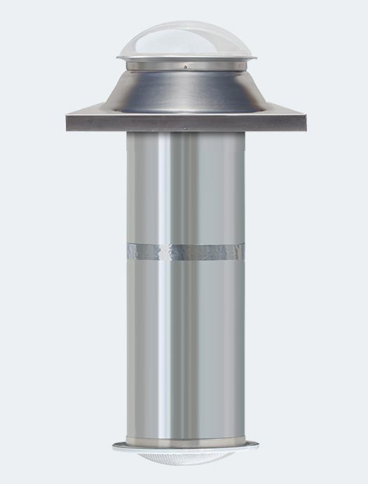 K series 13 inch curb mount tubular skylight model mill finish