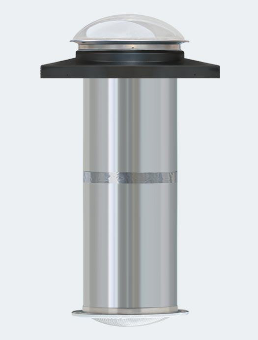 K series 18 inch curb mount tubular skylight model black