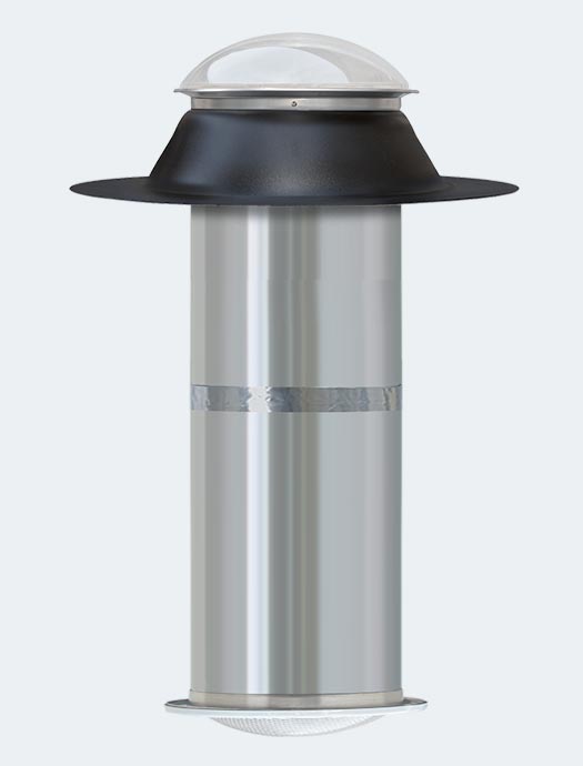 K series 18 inch flat tubular skylight model black