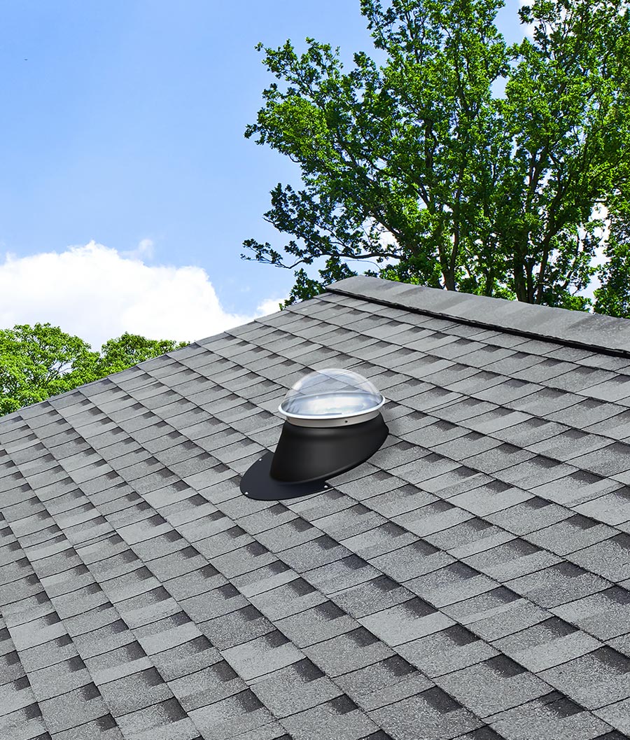 K series pitched roof tubular skylight installed